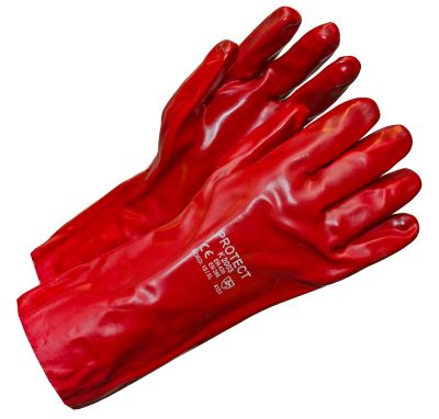 PVC suojakäsine punainen
